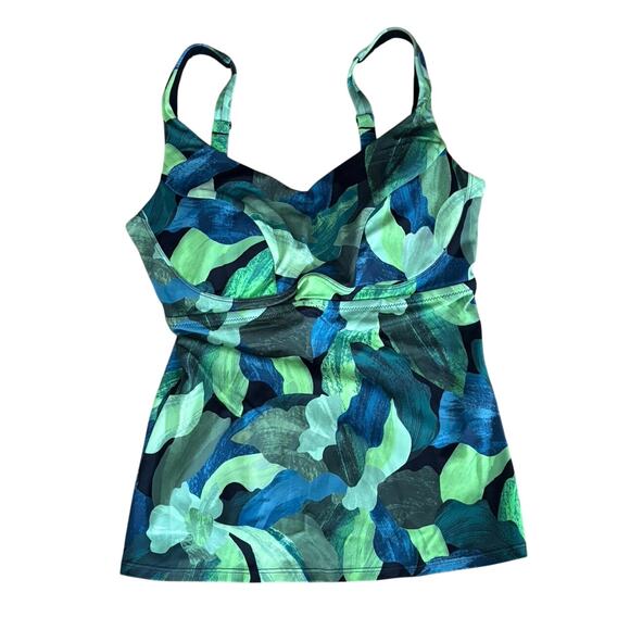 Athleta Size 36D/DD 36D 36DD Bondi Bra Cup Tankini Top Liana Floral Green - Picture 3 of 5